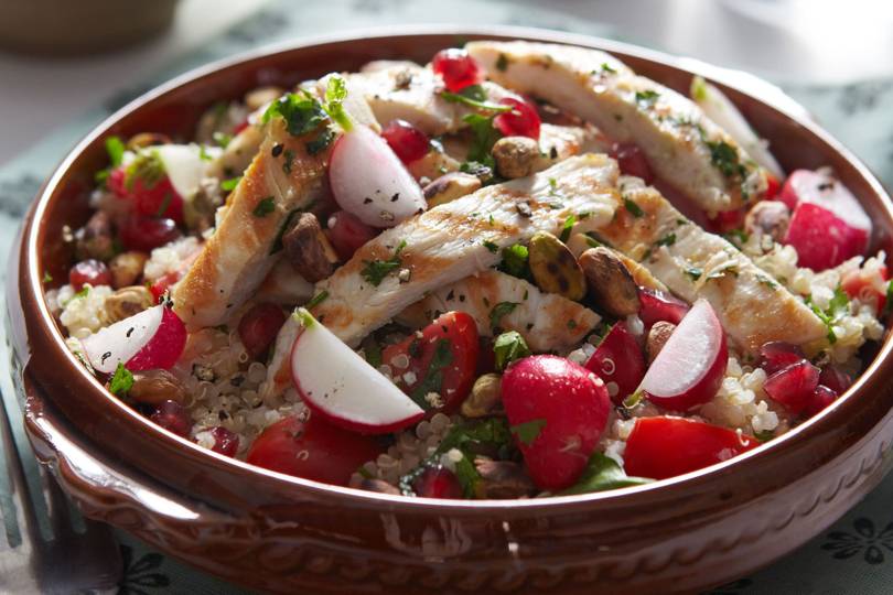 Quinoa Tabouleh with Chicken, Pistachios & Radish Recipe | House & Garden