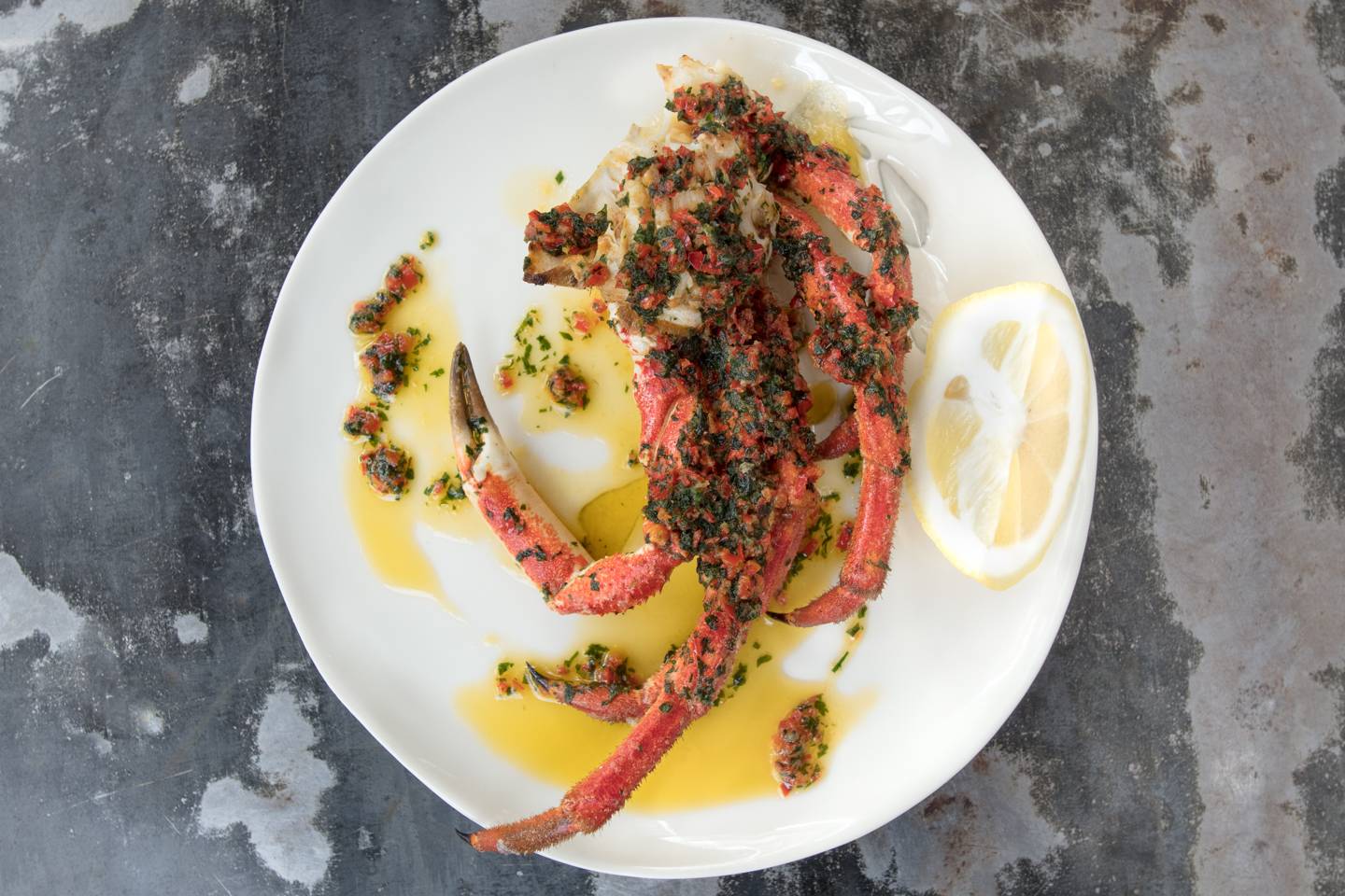 Spider crab cooked over charcoal with chilli butter | House & Garden