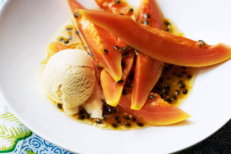 Papaya with Lemon Grass Syrup Thai Recipes Healthy & Easy Recipes