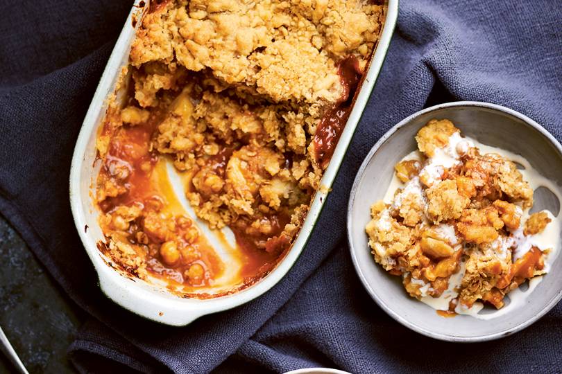 Banana and dulce de leche crumble recipe House & Garden