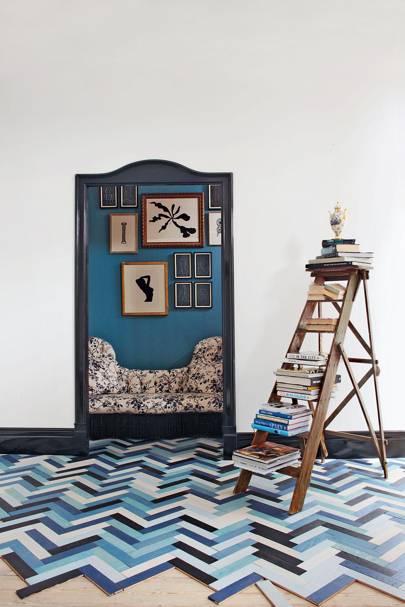 Wood Flooring Interiors House Garden Blue Painted Wood