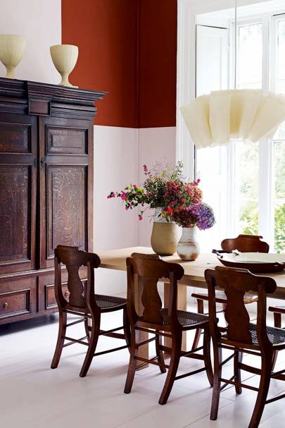 How to use brown antique furniture in a modern home 