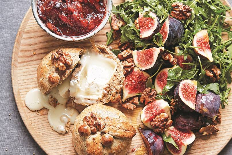 Baked goat’s cheese in walnut pastry recipe with fig relish House