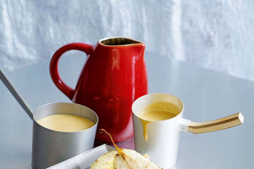 Caramelisedbiscuit custard with roasted pears Dessert Recipes