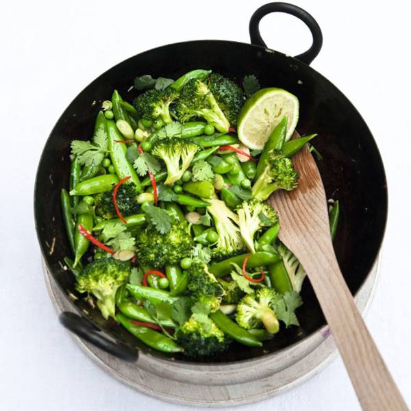 Green vegetable stir fry recipe House & Garden