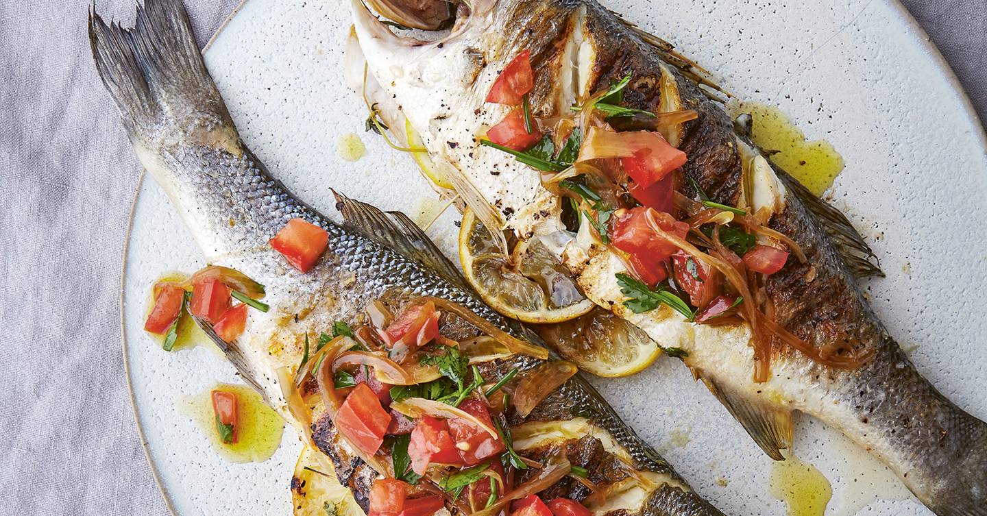 Barbecued sea bass recipe House & Garden