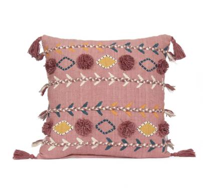 pink and copper cushions