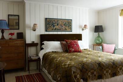 White Bedroom with Welsh Blanket