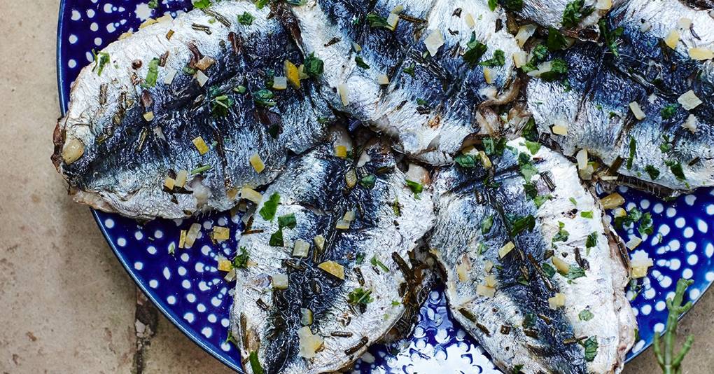 Butterflied Sardines Stuffed with Preserved Lemon and Rosemary