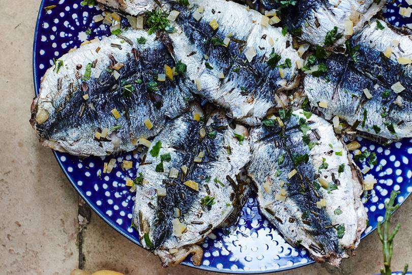 Butterflied Sardines Stuffed with Preserved Lemon and Rosemary