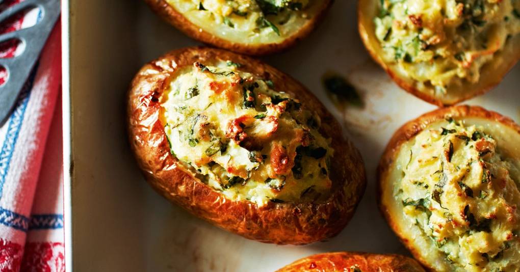 Baked potato recipe Soufflé Baked Potatoes with Cheddar cheese recipe