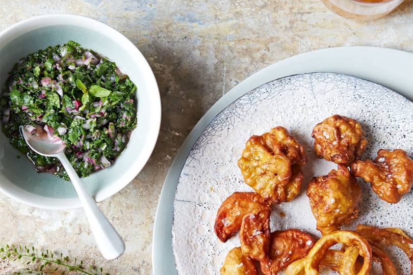 Pakoras with mint and coriander dip Recipes House & Garden