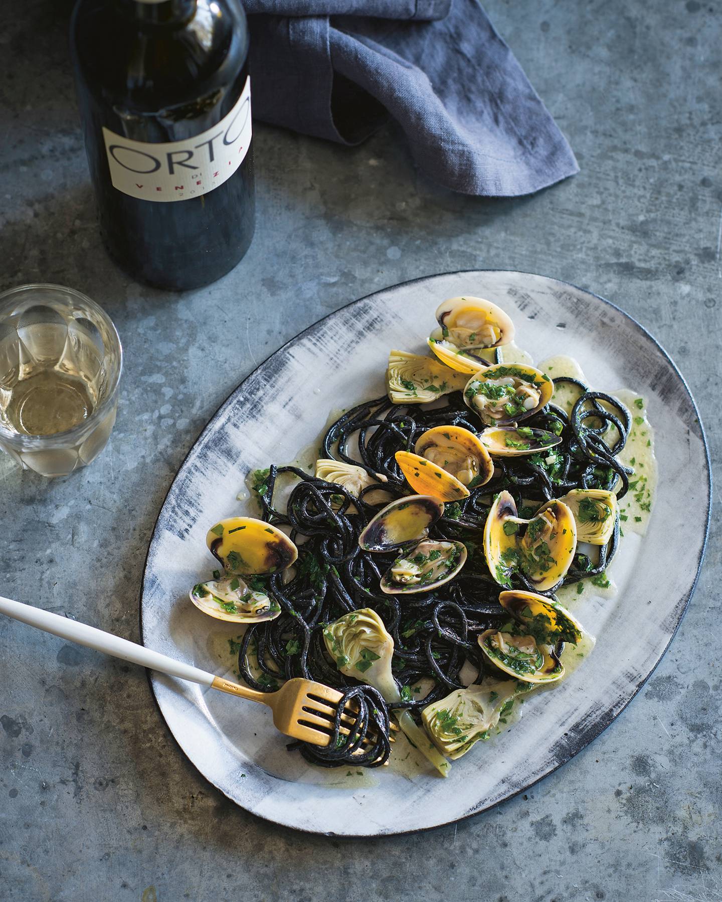 Squid Ink Pasta With Clams House Garden
